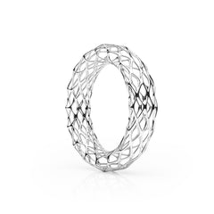 The GRID Bangle | Double Slim | Platinum Sterling