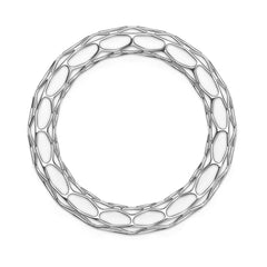 The GRID Bangle | Double Slim | Platinum Sterling