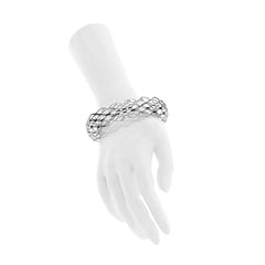 The GRID Bangle | Double Slim | Platinum Sterling