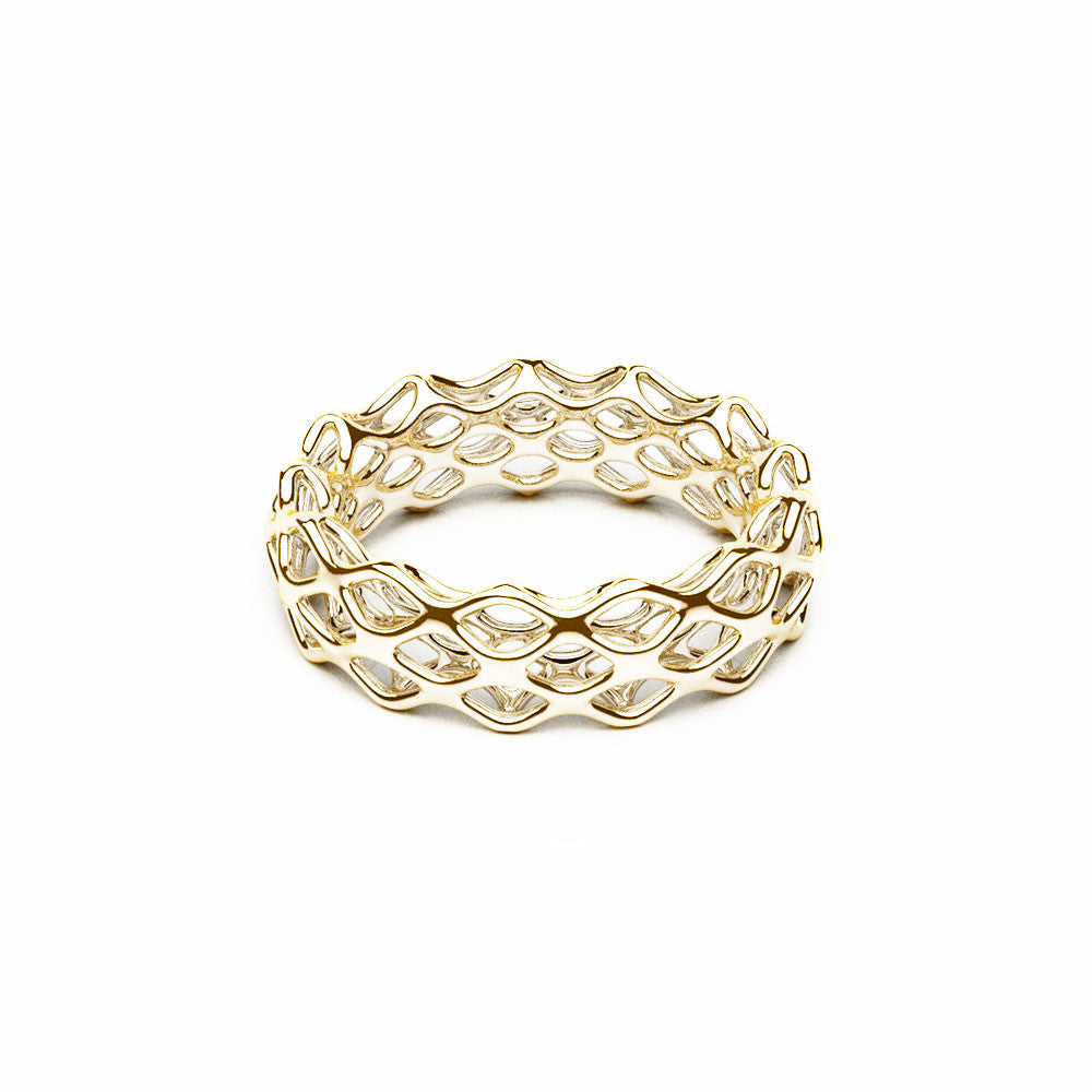 The GRID Ring | Double Slim | 14k Gold Sterling