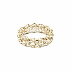 The GRID Ring | Double Slim | 14k Gold Sterling
