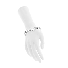 The GRID Bangle | Slim Wave | Platinum Sterling