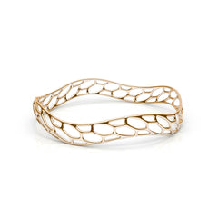 The HIVE Bangle | Slim Wave | 14k Gold Sterling