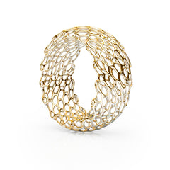 The HIVE Bangle | Double Wide | 14k Gold Sterling