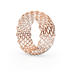 The HIVE Bangle | Double Wide | 14k Rose Gold Sterling