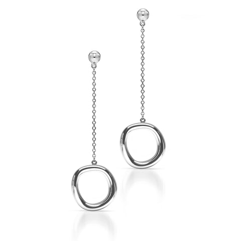 The FLOW Drop Earrings | Platinum Sterling