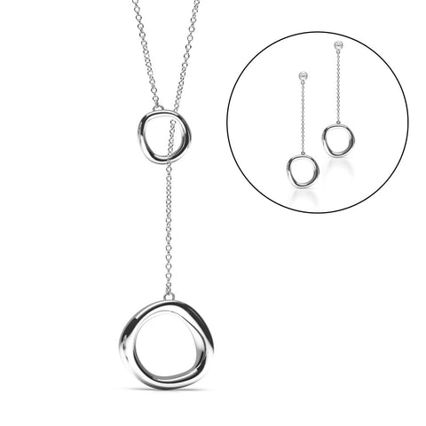 The FLOW Lariat Set | Platinum Sterling