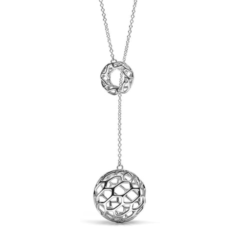 The HIVE Lariat Necklace | Platinum Sterling