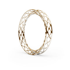 The GRID Bangle Flared in 3D Printed 18k Gold Finished 925 Sterling SIlver