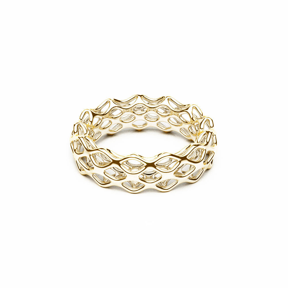 The GRID Ring | Double Slim | 14k Gold Sterling 