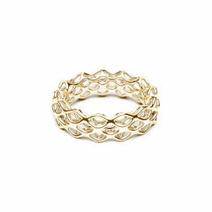The GRID Ring | Double Slim | 14k Gold Sterling 