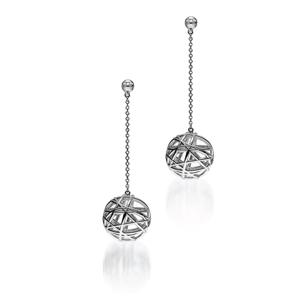 The HERZOG Drop Earrings | 14k Solid White Gold