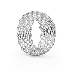 The HIVE Bangle | Double Wide | Platinum Sterling