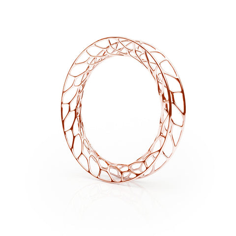 The HIVE Bangle Flared in 3D Printed 18k Rose Gold Finished 925 Sterling SIlver