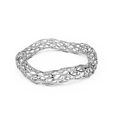 The HIVE Bangle | Double Wave | Platinum Sterling