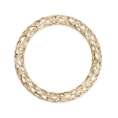 The HIVE Bangle Double Wave in 3D Printed 14k Gold Finished 925 Sterling SIlver