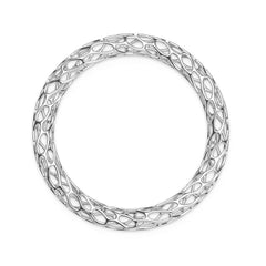 The HIVE Bangle Double Wave in 3D Printed Platinum Finished 925 Sterling SIlver