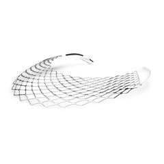 The GRID Necklace  Bib  in 3D Printed Platinum Finished 925 Sterling SIlver