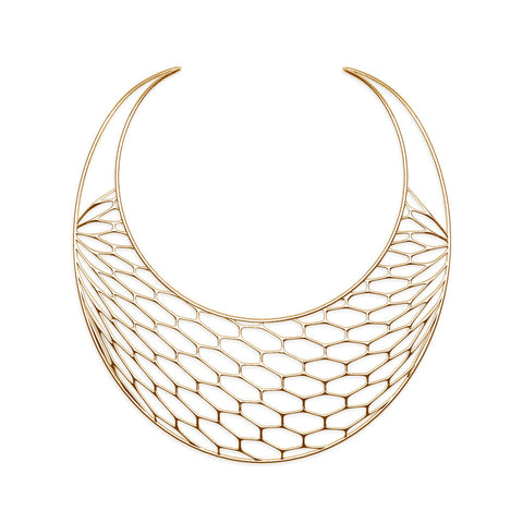 The HIVE Necklace | Bib | 14k Gold Sterling