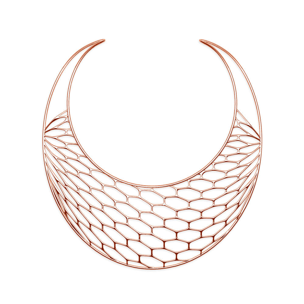 The HIVE Necklace | Bib | 14k Rose Gold Sterling