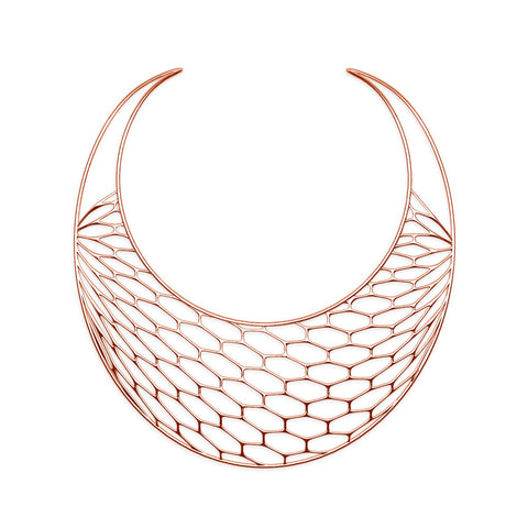 The HIVE Necklace | Bib | 14k Rose Gold Sterling